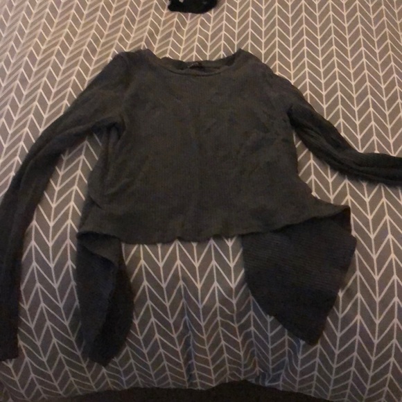 Carbon grey open back ribbed shirt - Picture 3 of 5